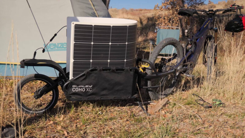 Solar Panel in Burley Trailer Solar Panel in Burley Trailer