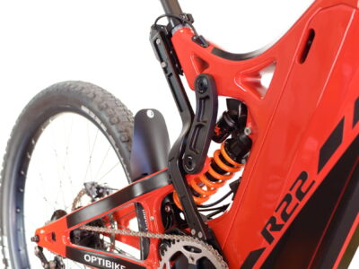 r22-orange-frame-brace-bracket Frame brace for extra strength and rigidity on the R22 eMTB E-Bike
